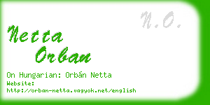 netta orban business card