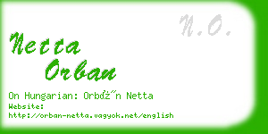 netta orban business card